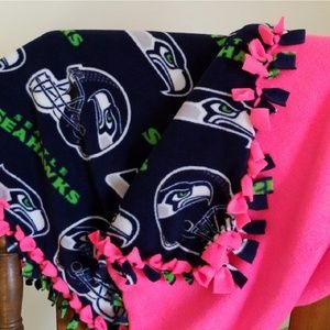 Handmade Seahawks Hot Pink baby blanket